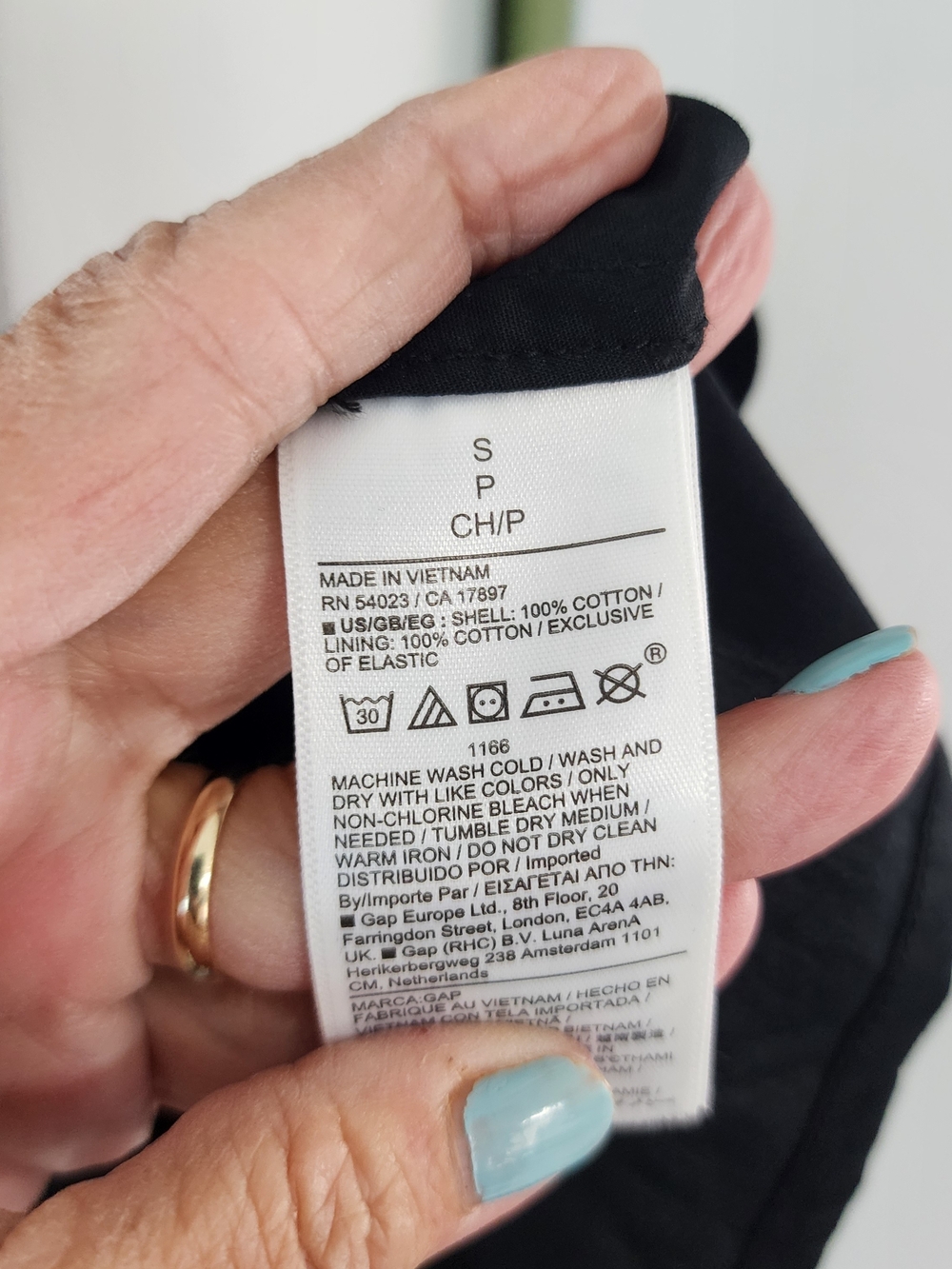 GAP Black Elastic Waist Casual Dress 100% Cotton Size S - Picture 7 of 7